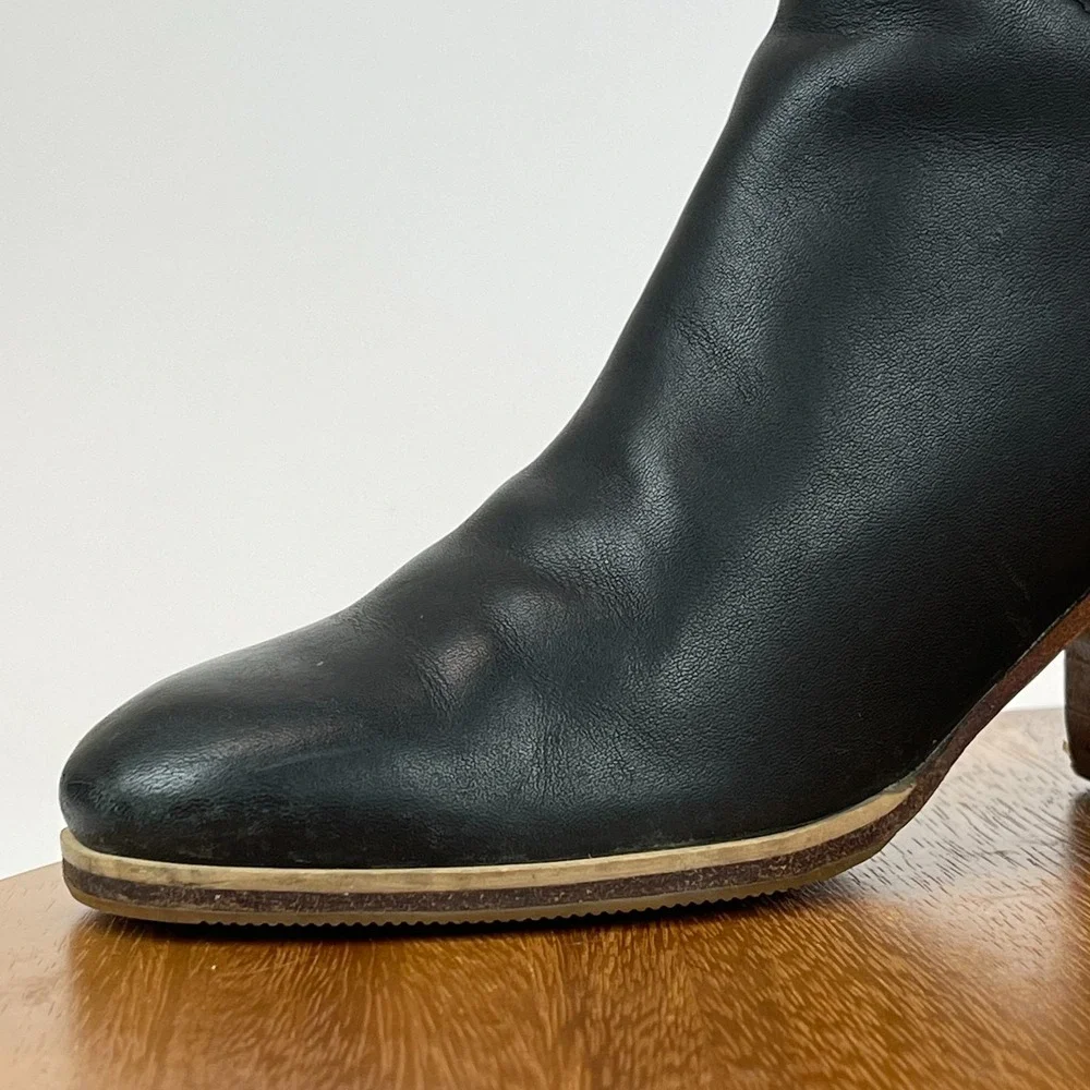 Womens Rachel Comey Mars Black Leather Heeled Ankle Booties Boots Size 6.5 M GUC